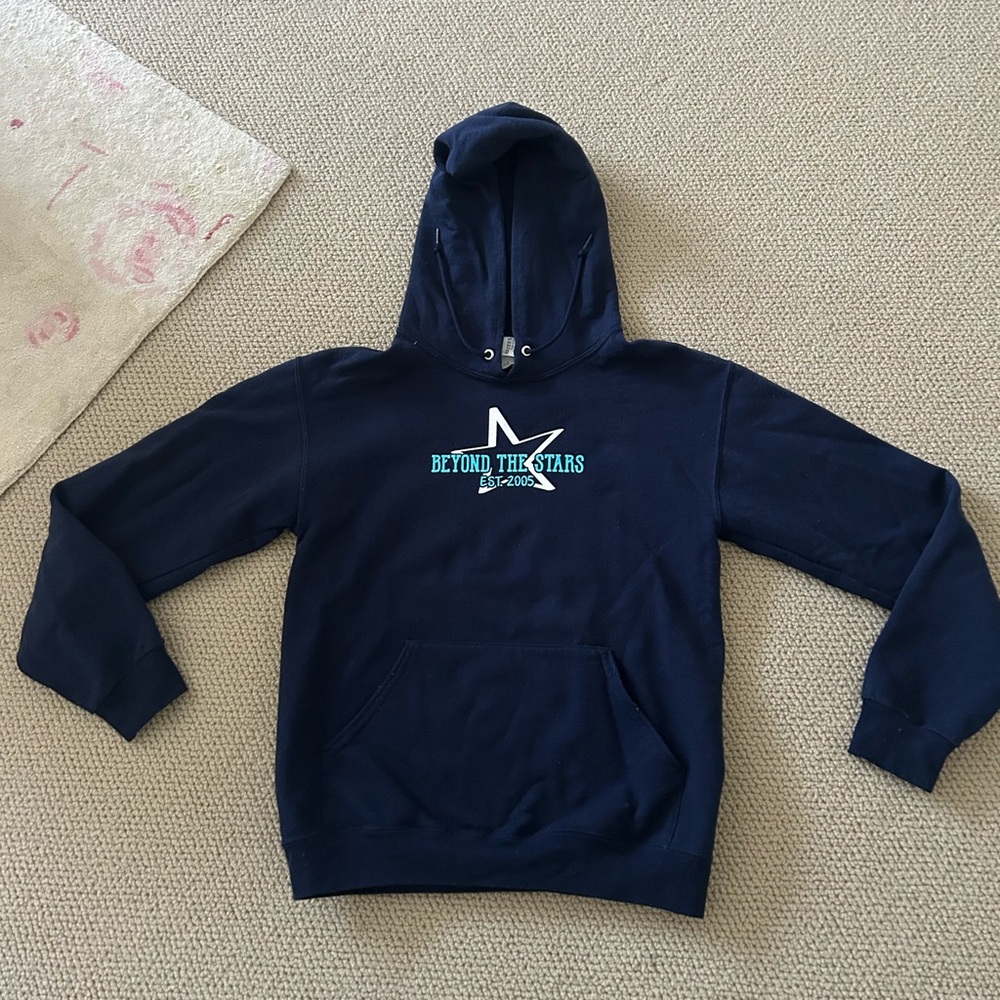 Beyond The Stars dance competition hoodie, women’s size small, EUC. Navy.
